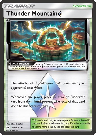 Thunder Mountain Prism Star #191 SM - Lost Thunder