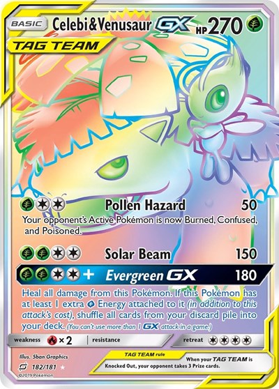 Celebi & Venusaur GX #182 SM - Team Up