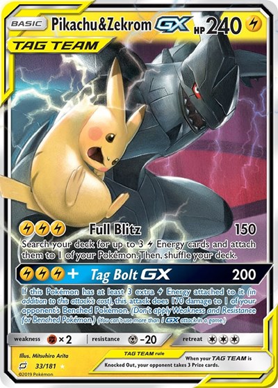 Pikachu & Zekrom GX #33 SM - Team Up