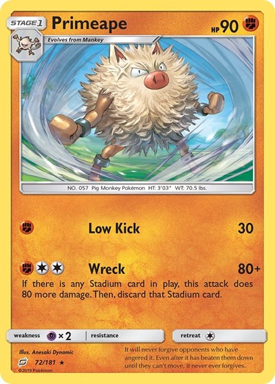 Primeape #72 SM - Team Up