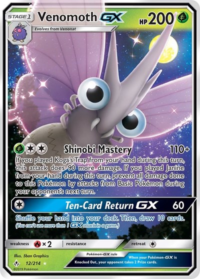 Venomoth GX #12 SM - Unbroken Bonds