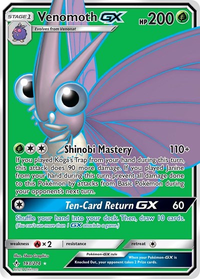 Venomoth GX #193 SM - Unbroken Bonds