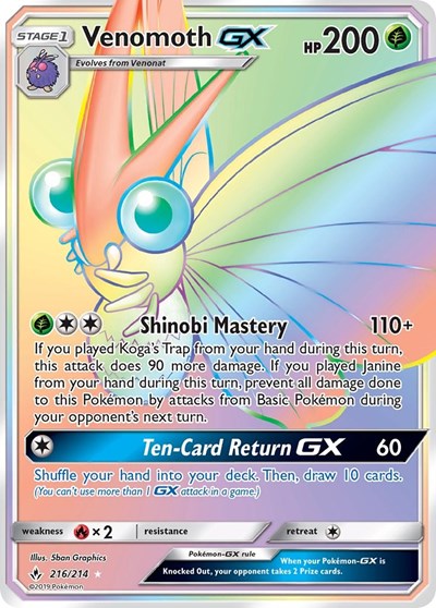 Venomoth GX #216 SM - Unbroken Bonds