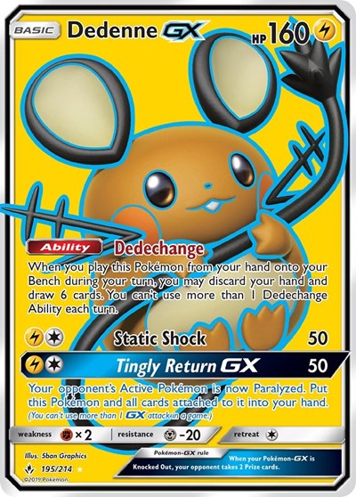 Dedenne GX #195 SM - Unbroken Bonds