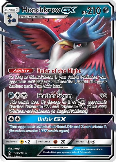 Honchkrow GX #109 SM - Unbroken Bonds