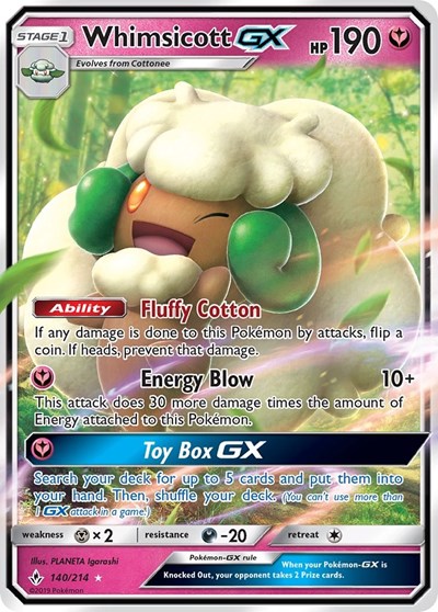 Whimsicott GX #140 SM - Unbroken Bonds