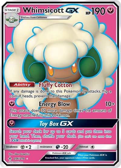Whimsicott GX #206 SM - Unbroken Bonds
