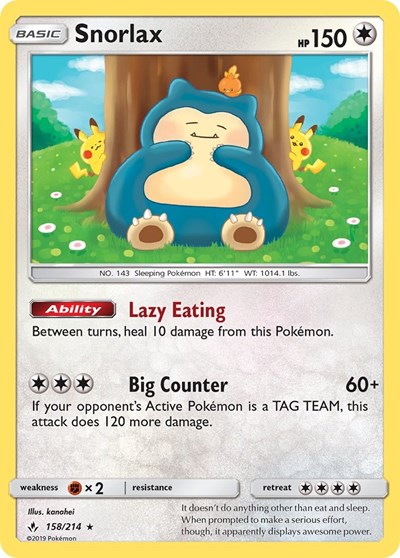 Snorlax #158 SM - Unbroken Bonds