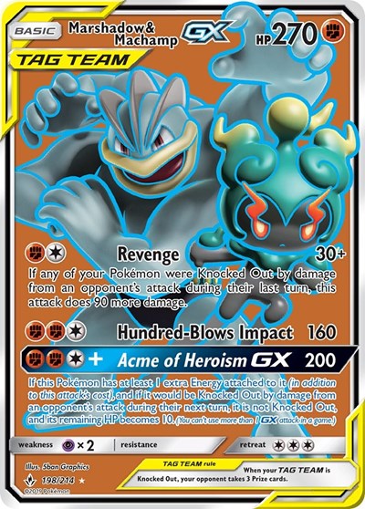 Marshadow & Machamp GX (198) #198 SM - Unbroken Bonds