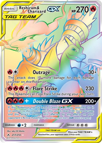 Reshiram & Charizard GX #217 SM - Unbroken Bonds