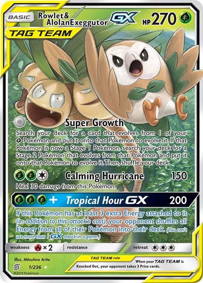 Rowlet & Alolan Exeggutor GX #1 SM - Unified Minds