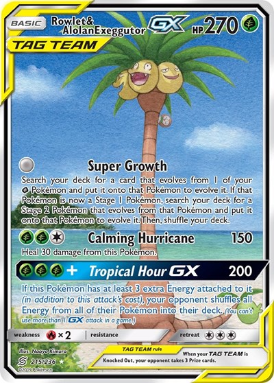 Rowlet & Alolan Exeggutor GX #215 SM - Unified Minds