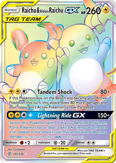 Raichu & Alolan Raichu GX #241 SM - Unified Minds