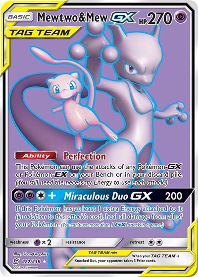 Mewtwo & Mew GX #222 SM - Unified Minds