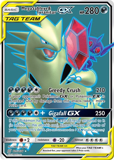 Mega Sableye & Tyranitar GX #225 SM - Unified Minds