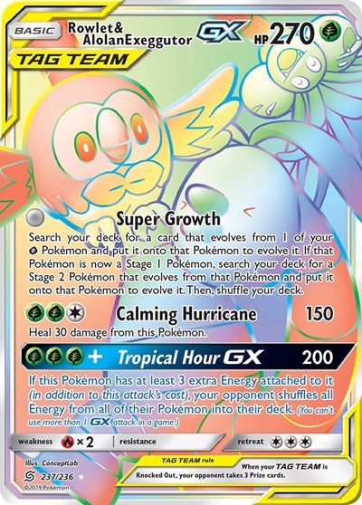 Rowlet & Alolan Exeggutor GX #237 SM - Unified Minds