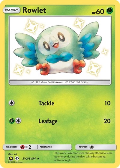 Rowlet #SV2 Hidden Fates: Shiny Vault