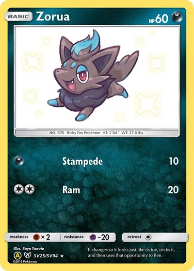 Zorua #SV25 Hidden Fates: Shiny Vault