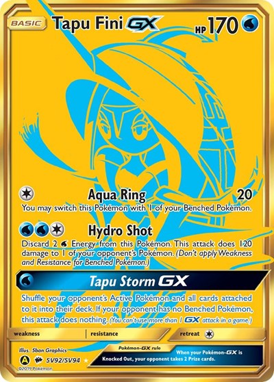 Tapu Fini GX #SV92 Hidden Fates: Shiny Vault