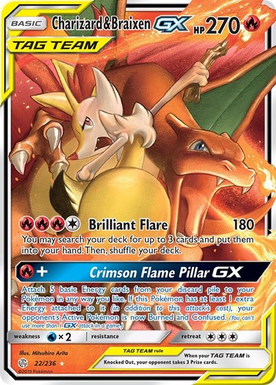Charizard & Braixen GX #22 SM - Cosmic Eclipse