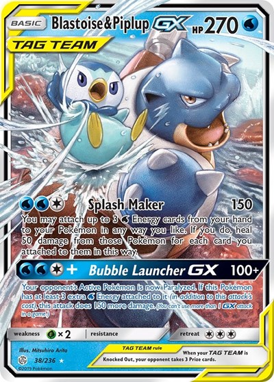 Blastoise & Piplup GX #38 SM - Cosmic Eclipse