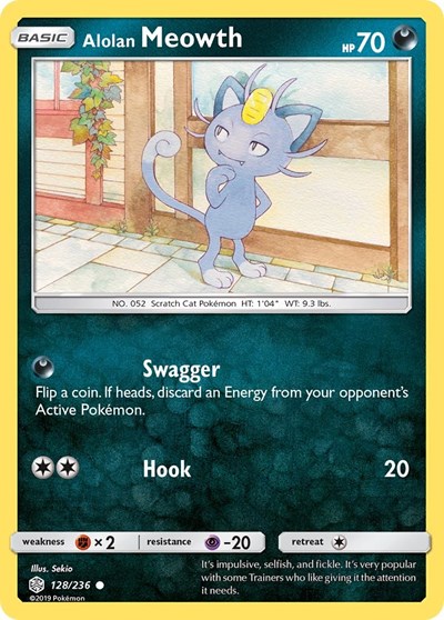 Alolan Meowth #128 SM - Cosmic Eclipse