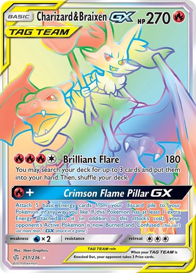Charizard & Braixen GX #251 SM - Cosmic Eclipse