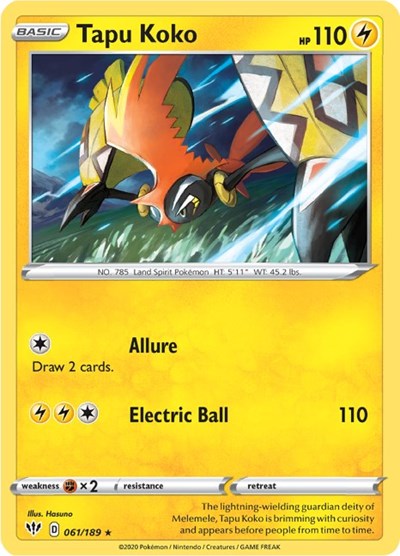 Tapu Koko #61 Darkness Ablaze