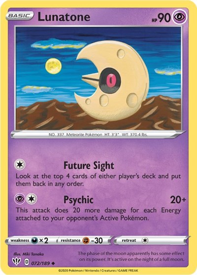 Lunatone #72 Darkness Ablaze