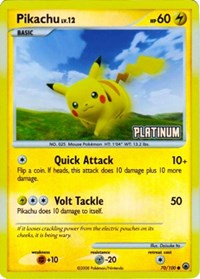Pikachu [Platinum] #70 Burger King Promos