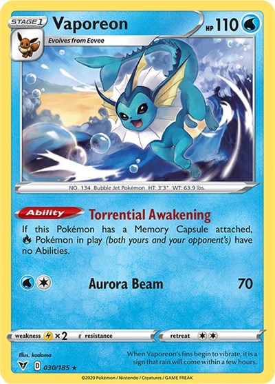 Vaporeon #30 Vivid Voltage