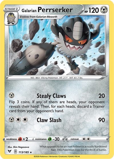Galarian Perrserker #113 Vivid Voltage