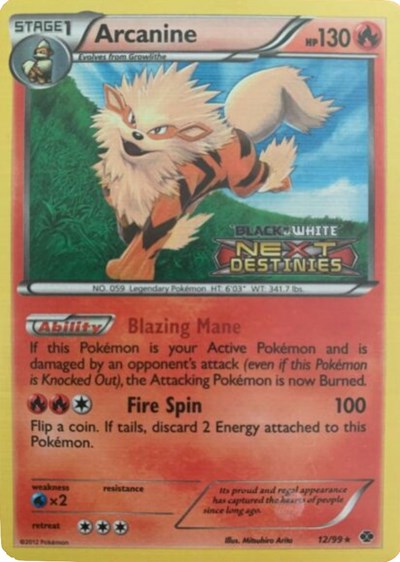 Arcanine #12 Black and White Promos