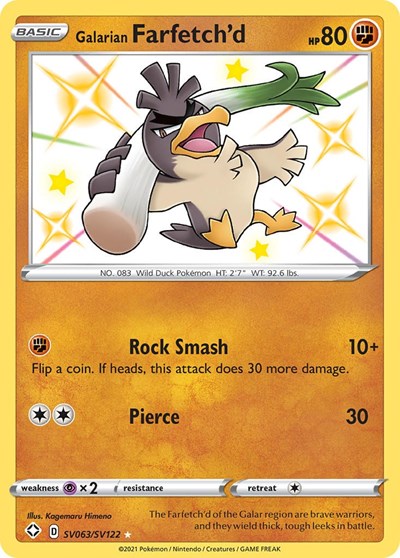 Galarian Farfetch'd #SV063 Shining Fates: Shiny Vault