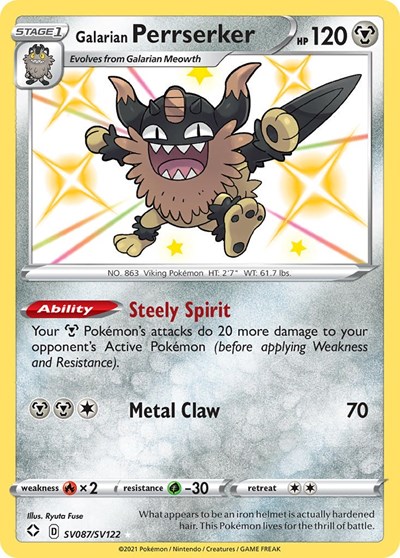 Galarian Perrserker #SV087 Shining Fates: Shiny Vault