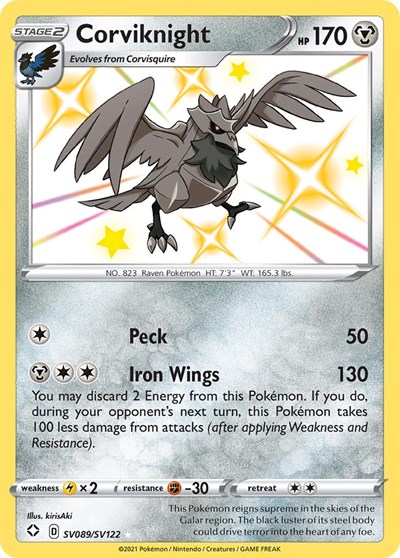 Corviknight #SV089 Shining Fates: Shiny Vault