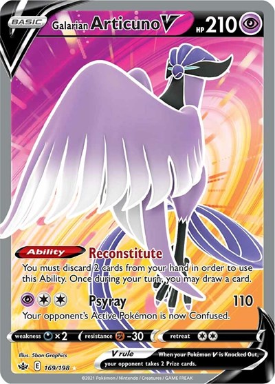 Galarian Articuno V #169 Chilling Reign