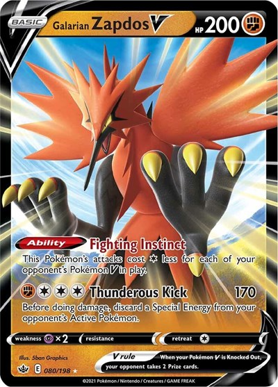 Galarian Zapdos V #80 Chilling Reign