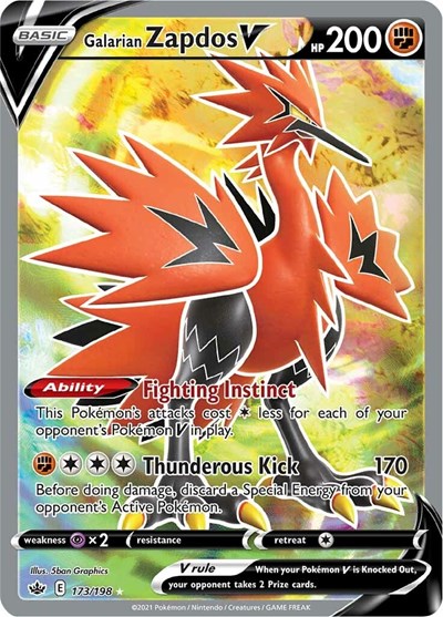 Galarian Zapdos V #173 Chilling Reign
