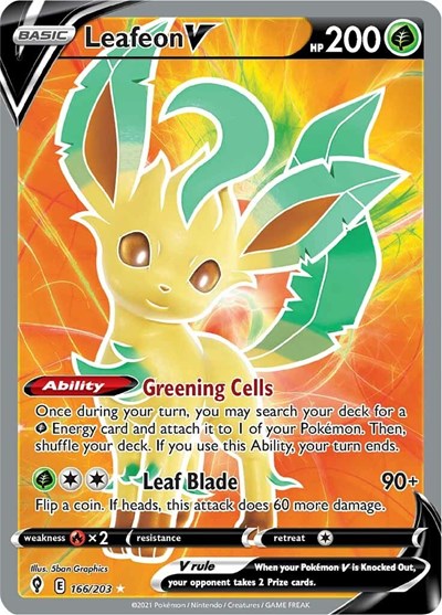 Leafeon V #166 Evolving Skies
