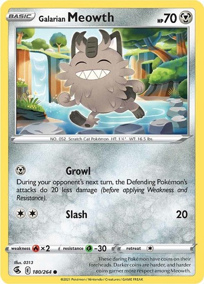 Galarian Meowth #180 Fusion Strike
