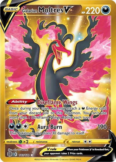 Galarian Moltres V #183 Brilliant Stars