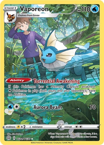 Vaporeon #TG02 Brilliant Stars Trainer Gallery