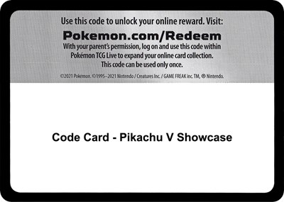 Code Card - Pikachu V Showcase #promo Miscellaneous Cards & Products