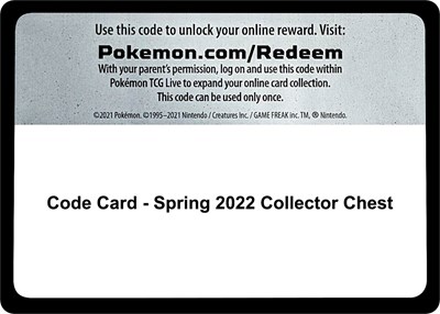 Code Card - Spring 2022 Collector Chest #promo Miscellaneous Cards & Products