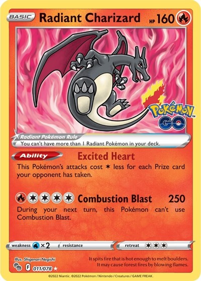 Radiant Charizard #11 Pokemon GO
