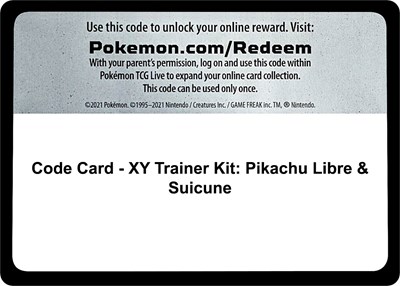 Code Card - XY Trainer Kit: Pikachu Libre & Suicune XY Trainer Kit: Pikachu Libre & Suicune #promo