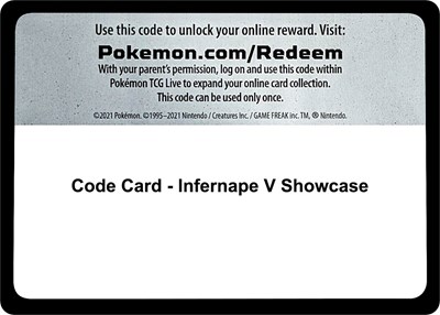 Code Card - Infernape V Showcase Miscellaneous Cards & Products #promo