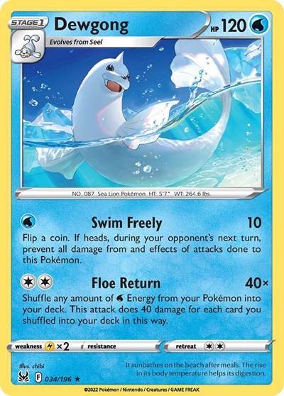 Dewgong #34 Lost Origin