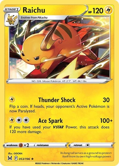 Raichu #53 Lost Origin